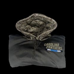 NFL Panthers hoodie camo flag ribbon patches USA Size Medium 