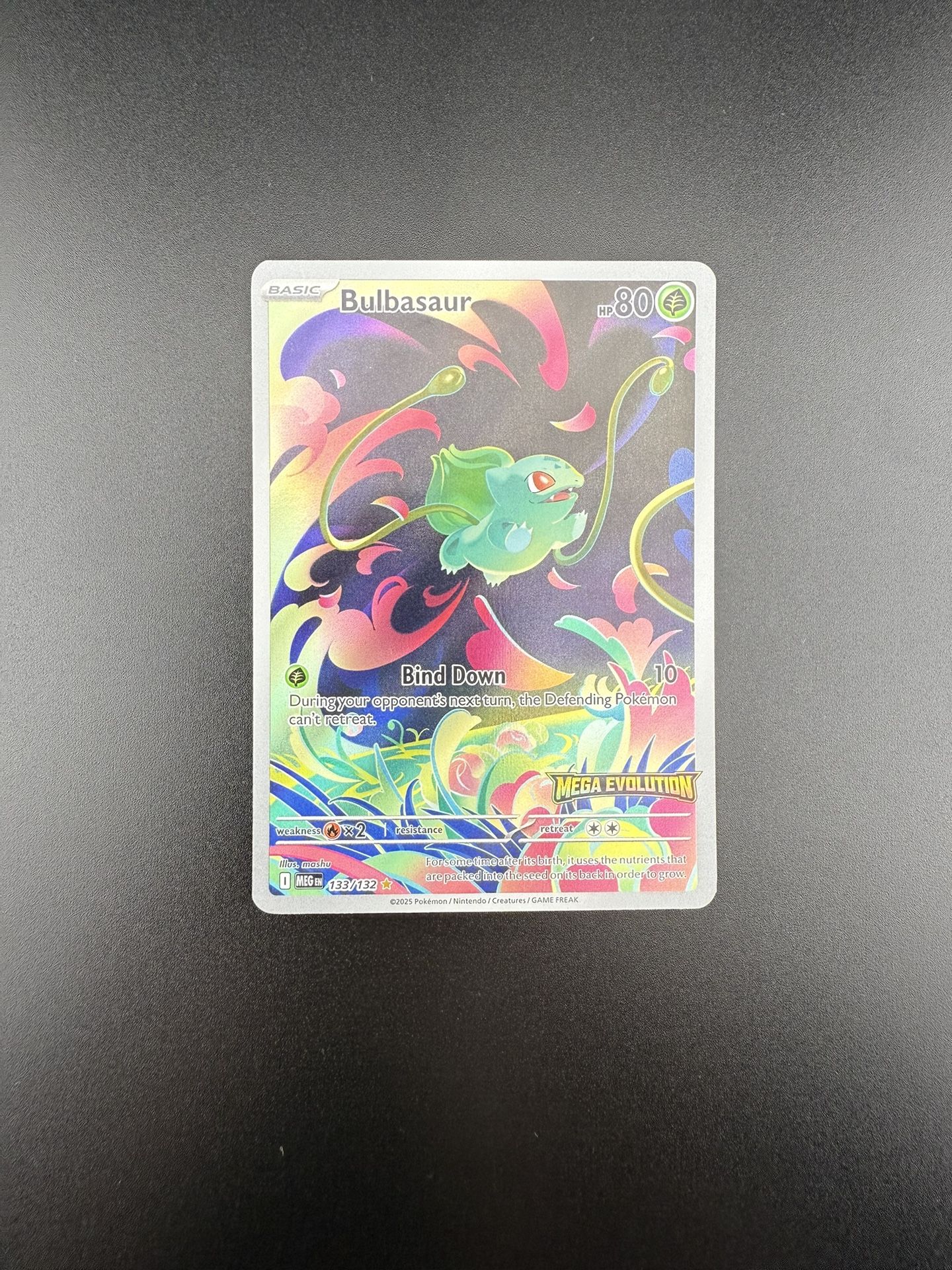 Pokemon Bulbasaur 133/132 Mega Evolution Stamped