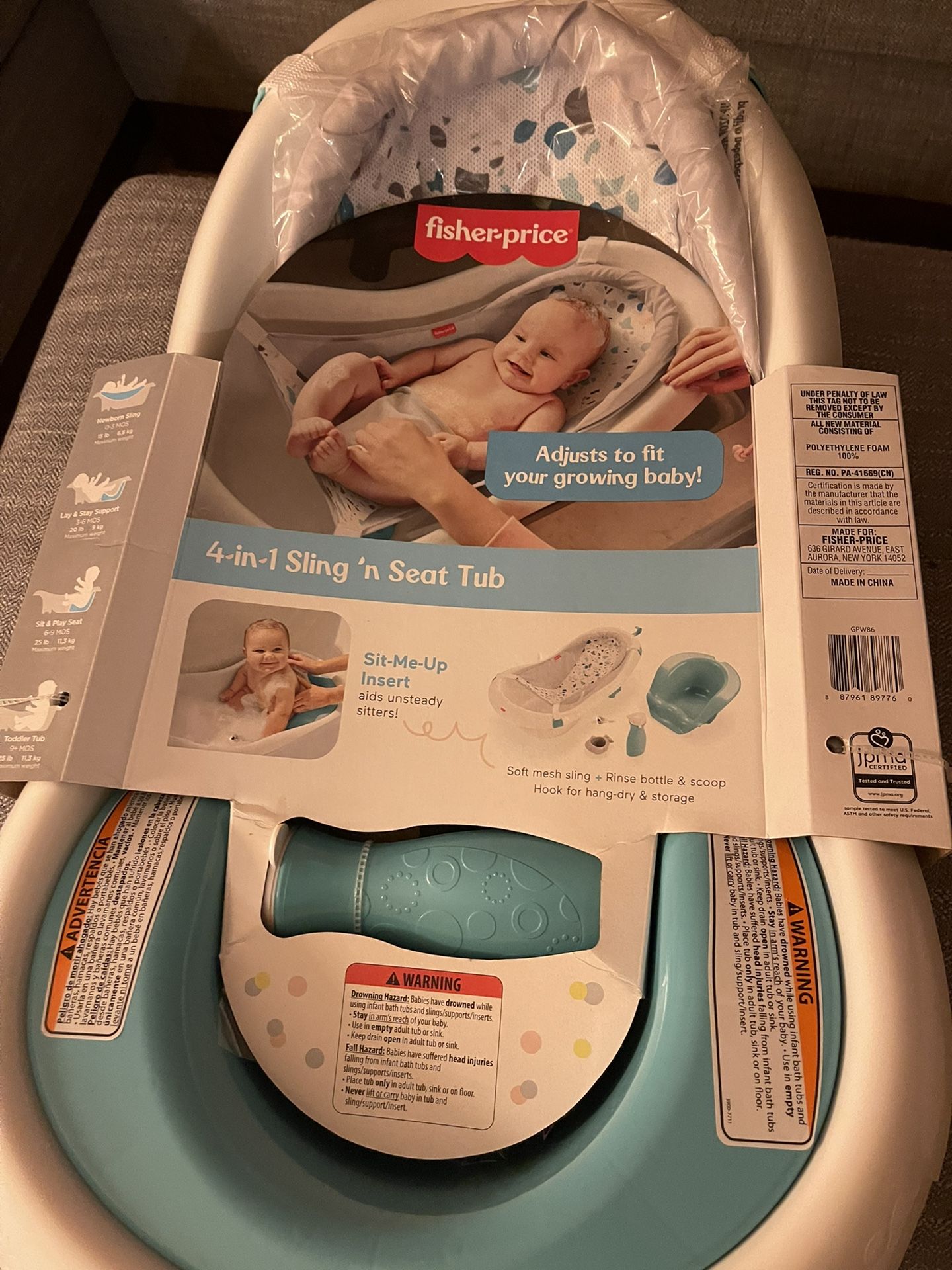 Fisher-Price Baby Bath Tub, 4-in-1 Newborn to Toddler 