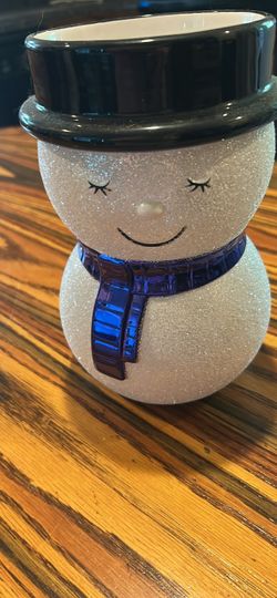 Ceramic Snowman Holiday Candle Holder