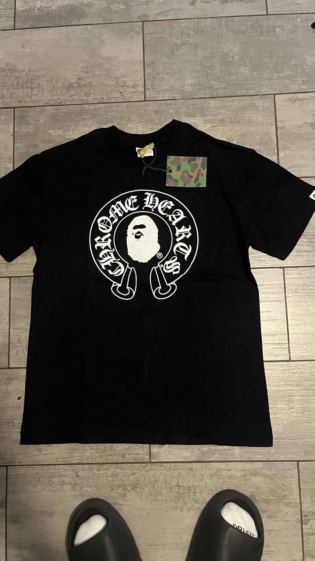 Black Chrome Heart Bape Shirt