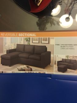2 pcs sectional sofa black