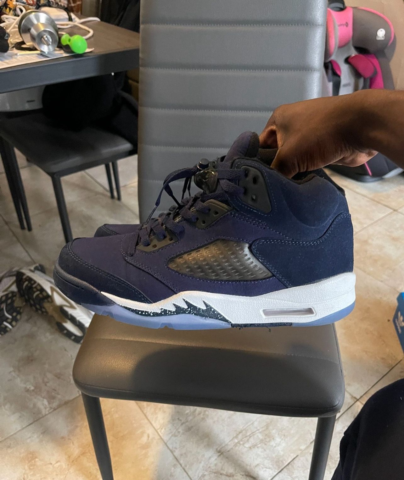 Midnight Blue Jordan 5's