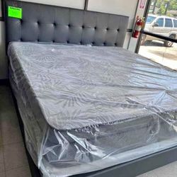 Brand New King Size Bedframe With Mattress Included Headboard For Sale!