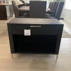 Cinder/Gray Nightstand - 1 Drawer - Solid Wood