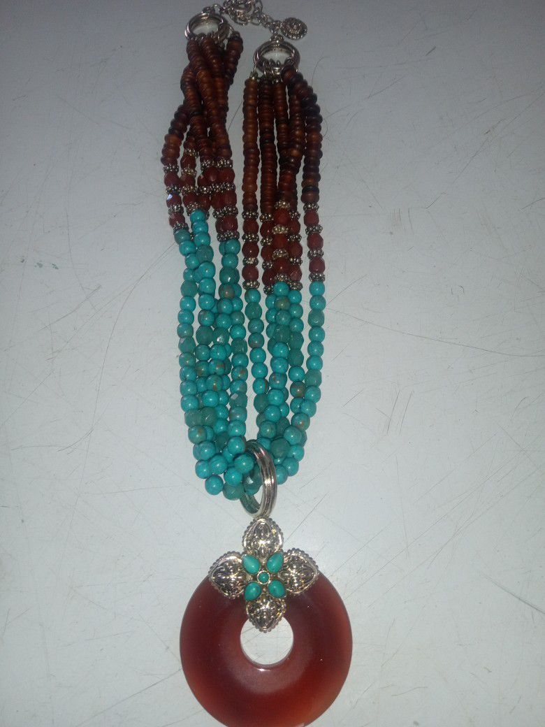 Graziano Necklace Turquoise and Amber