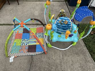 Lot Of Baby Items (Play Mat, Bouncer, Bumbo, Clothes ~18mos)