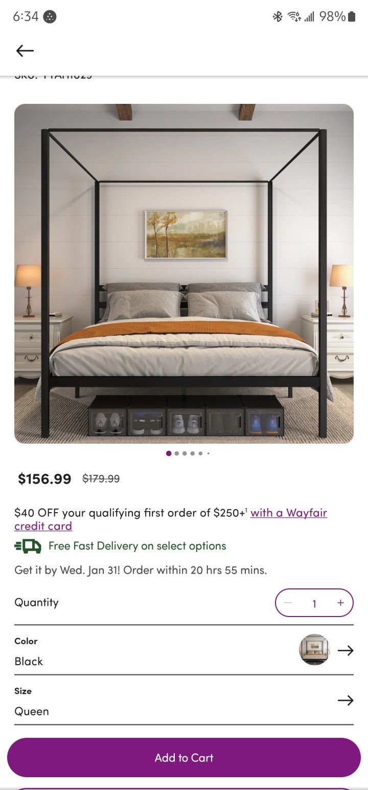 Canopy Bed Frame Queen