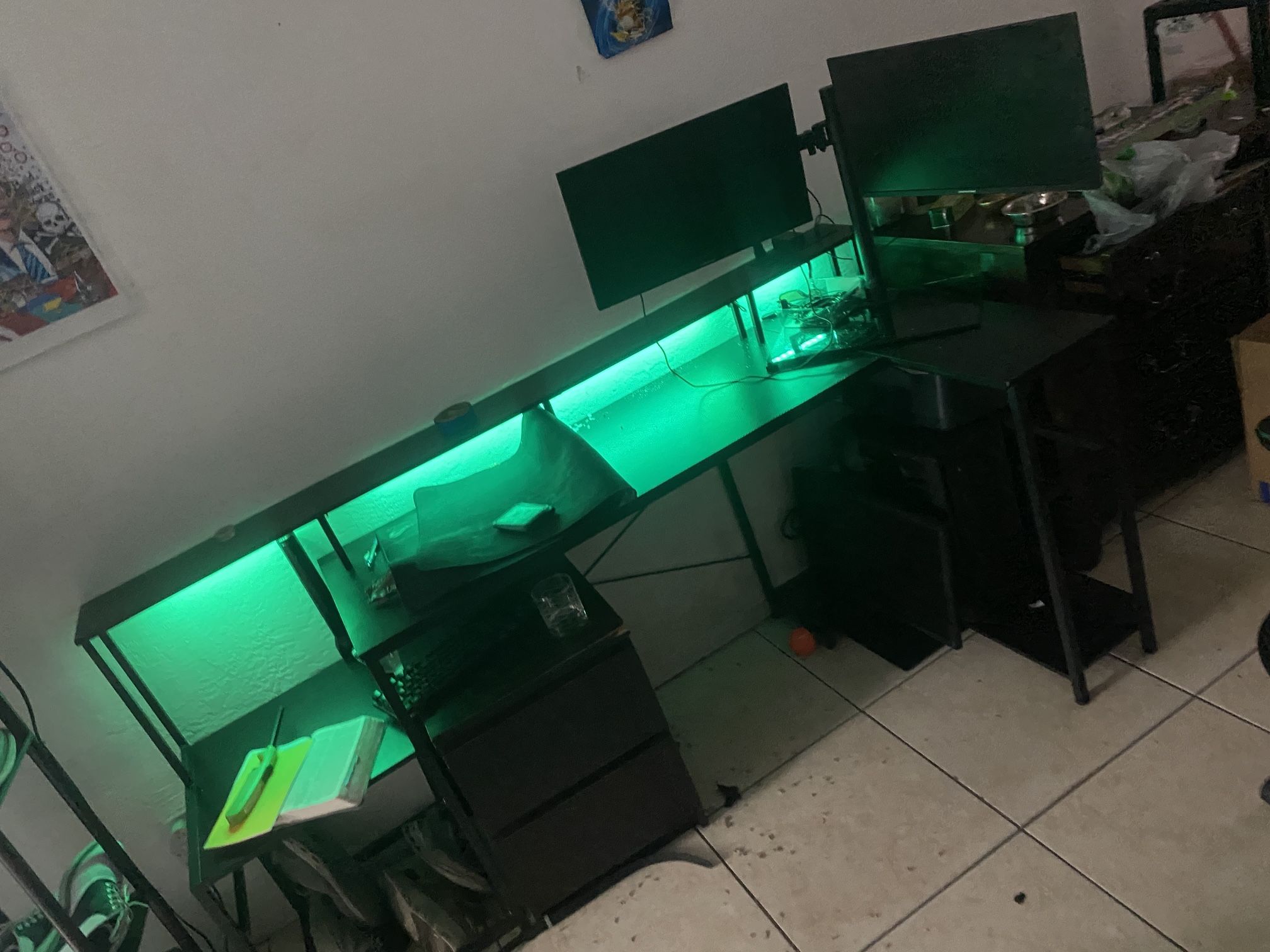 Computer Desk And Monitors