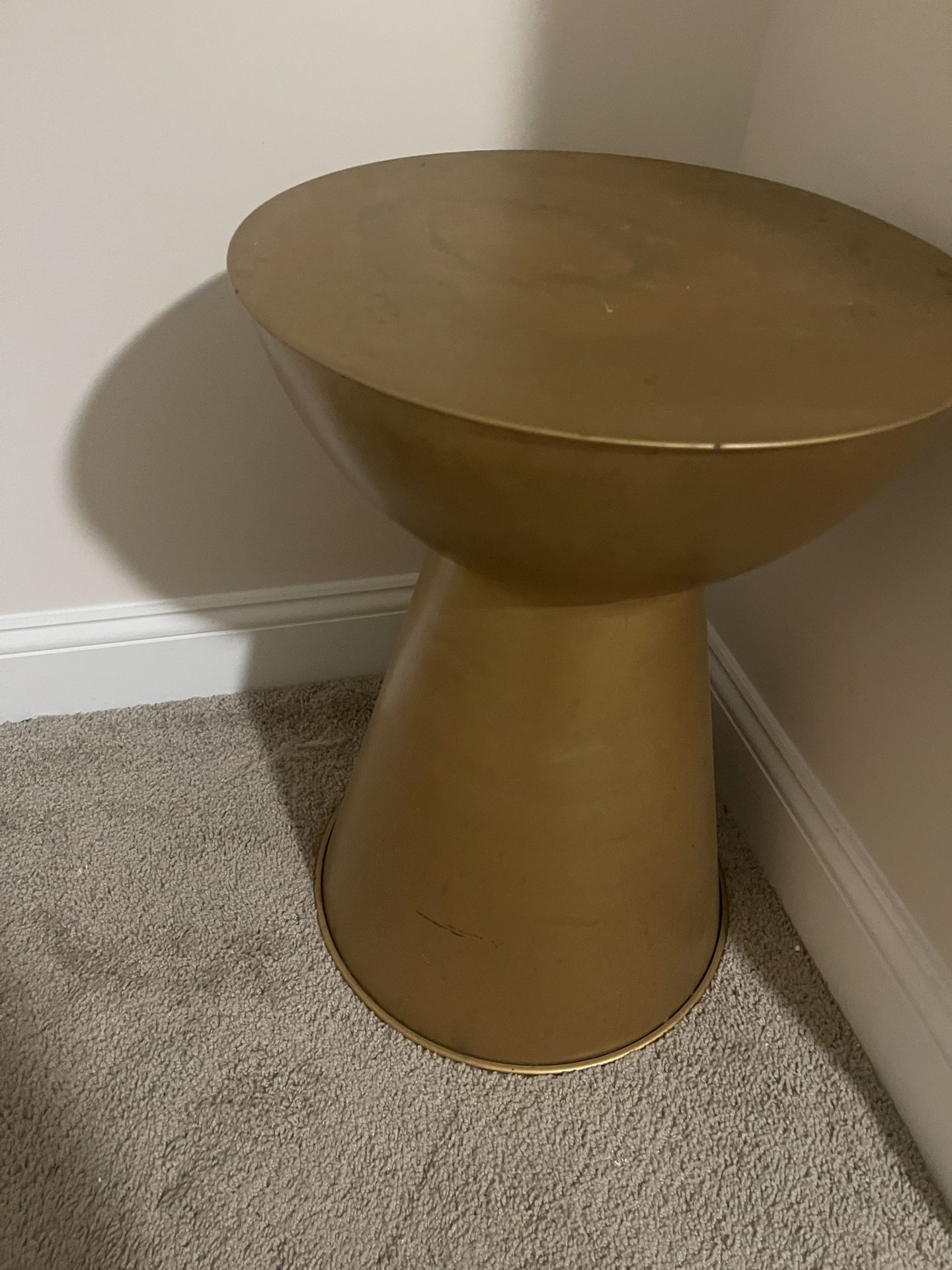 Gold Drum Side Table