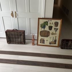 Moraga Belair Wine Set Comes With The Poster, Alcohol Bottle Cover, And 2 Vintage Bags Set Great For Picnics All Very Great Condition.