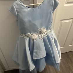 Fancy Light Blue Little Girls Dressy Dress