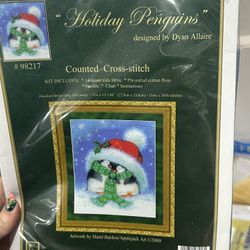 Holiday Penguin Cross Stitch Kit