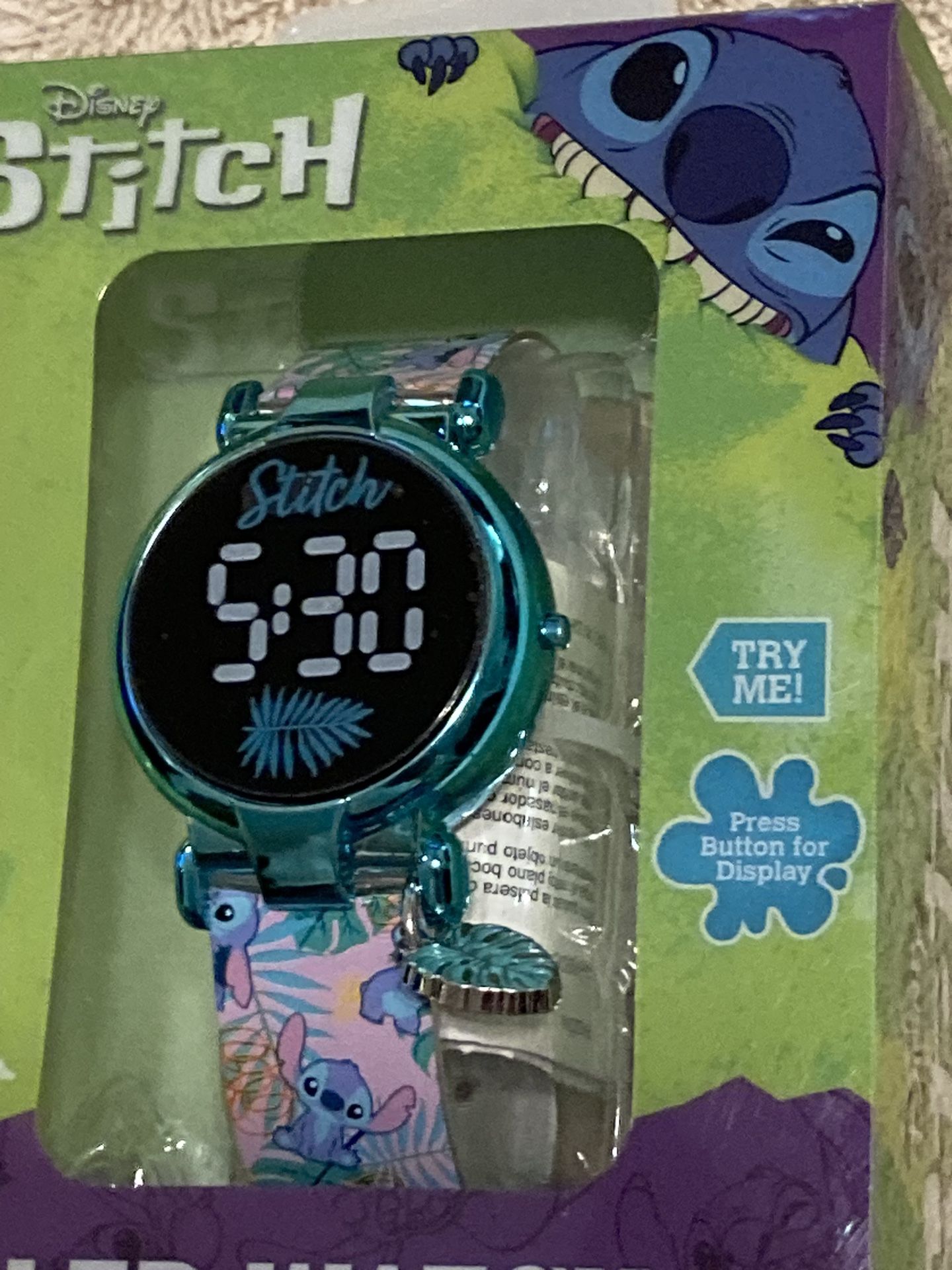 Disney Stitch LED Girls Quartz Watch