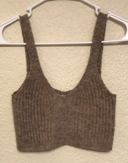 Hazel Moon Sweater Material Crop Top