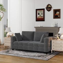 ROMA 77.16 Grey Couch, Loveseat Sofa, Couches for Living Room, Comfy Sofas for Living Room 10min No Tool Fast Assembly, Small Couch for Bedroom, Moder