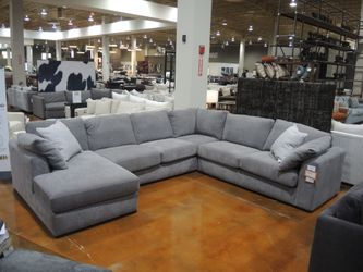 Sklar Peppler Left Facing 4 PC Sectional - Gray (Gray Mist) | L-Shaped Couch | Corner Couch