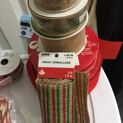 Burlap Or Christmas Craft Ribbons 