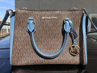 Michael Kors Medium Brown Leather Tassel Gold Chain Bag with Double Strap