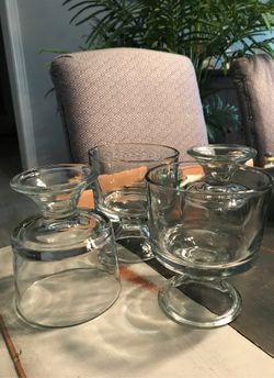 Dessert pudding glass dishes