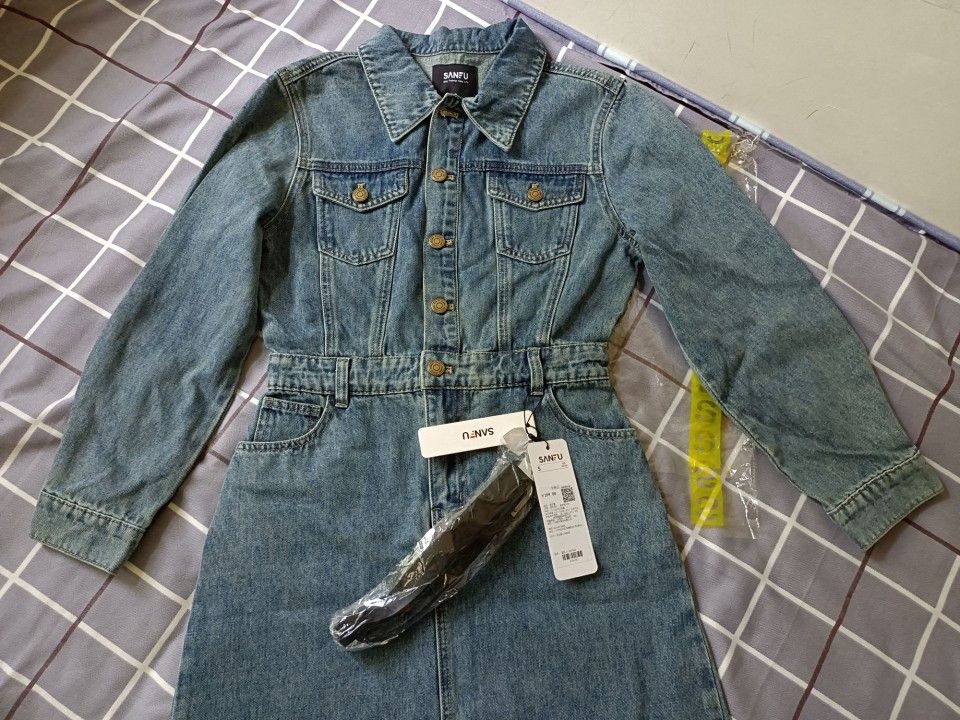 New Denim long-sleeved dress