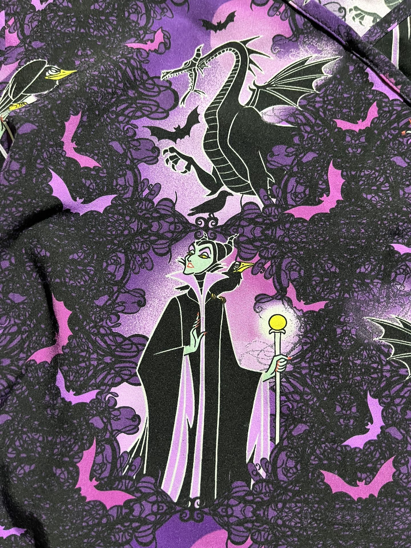 Disney Maleficent Scrub Top Size Large