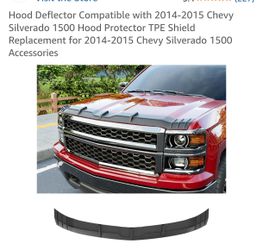 Hood Deflector Compatible with 2014-2015 Chevy Silverado 1500 Hood Protector TPE Shield Replacement for 2014-2015 Chevy Silverado 1500 Accessories