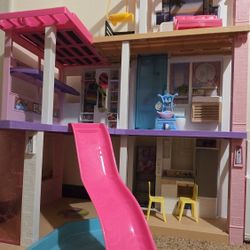 Barbie DreamHouse Dollhouse with  Accessories and Wheelchair Accessible Elevator, 10 Play Areas, 3 Custom Light Settings & Music