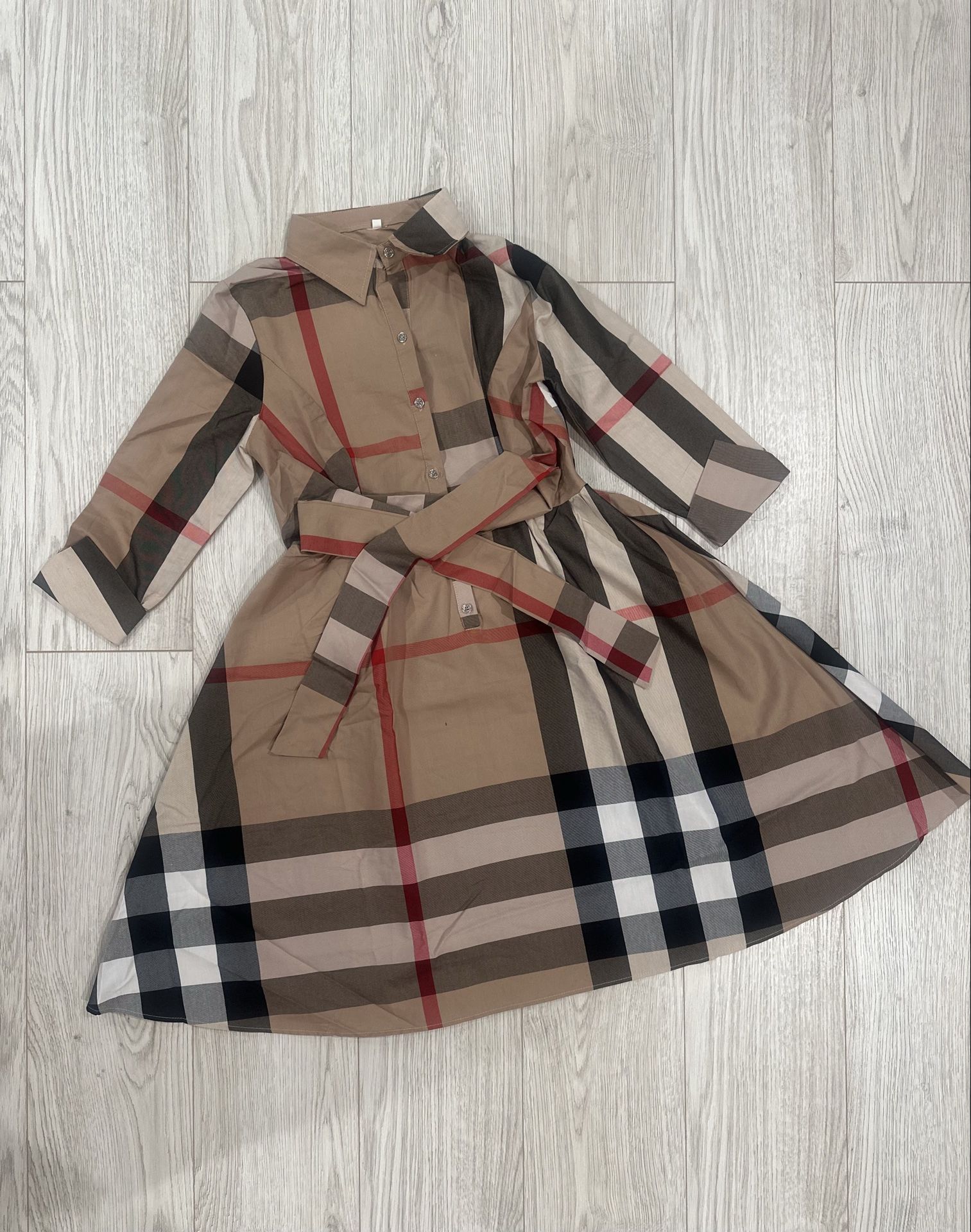 Cotton plaid dress M-L