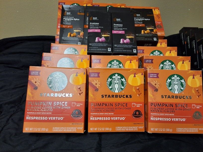 Starbucks And Good & Gather Nespresso Vertuo Boxes Of Capsules 