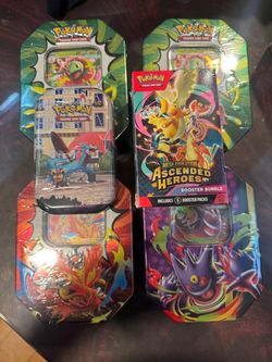 Pokémon TCG Tins and Booster Bundle Lot