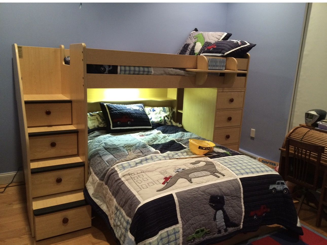 Children’s Bunk Bed With Full, Twin, Stairs, Drawers