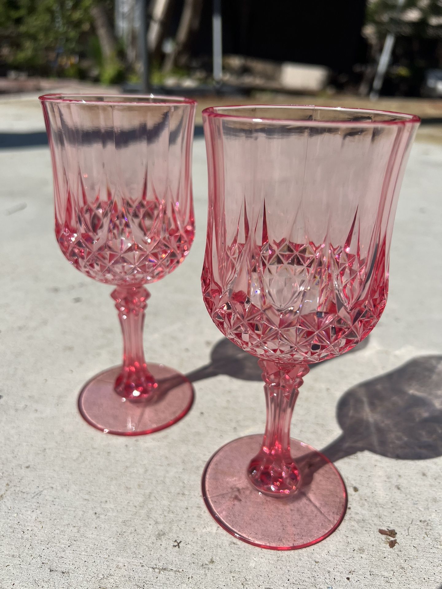 12 Pieces Pink Plastic Cups, Goblets, Decorative Cups, Party Table Decor, Baby Shower, Birthday