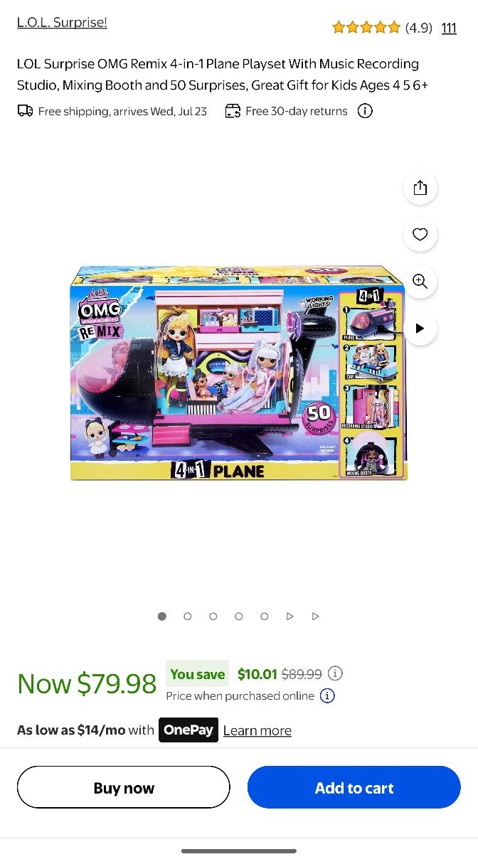LOL Surprise OMG Remix 4-in-1 Plane Car, Mixing Booth, Recording Studio & Doll