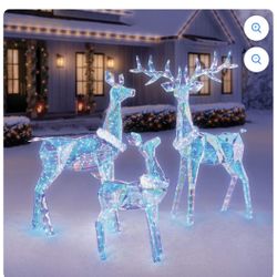Member's Mark Pre-Lit Prismatic Deer Family, Set of 3 CHRISTMAS