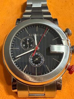 Gucci G-Chrono YA101361 101M Men’s Watch Black Dial Red Pusher Fresh Battery