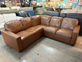 PALLISER Caramel Track Arm Corner Sectional