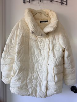 Lauren Ralph Lauren Cream Quilted Down Puffer Jacket, Women's M