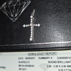 14K White Gold Diamond Cross Pendant | 0.25 CTW | Authentic | Read Description