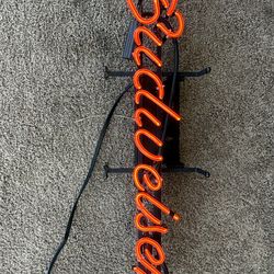 Vintage 2004 Budweiser Neon Glass Tube Sign