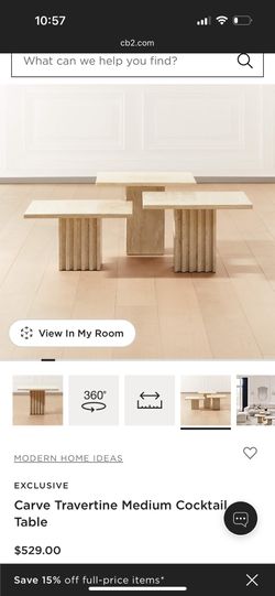 WEST ELM TRAVERTINE COFFE TABLE