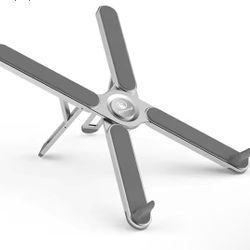 Laptop Stand, Aluminum Light Weight Alloy Silicon Foldable, Ergonomic Aluminum Riser with 7 Adjustable Heights, Compatible with Laptop 10-15.6'' and T