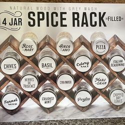 14 Jar Filled Spice Rack