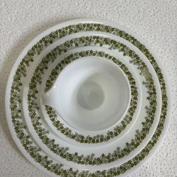 16 Piece Vintage Corning Ware Set Green 