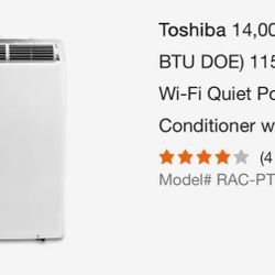 Toshiba 14,000 BTU Portable AC Unit