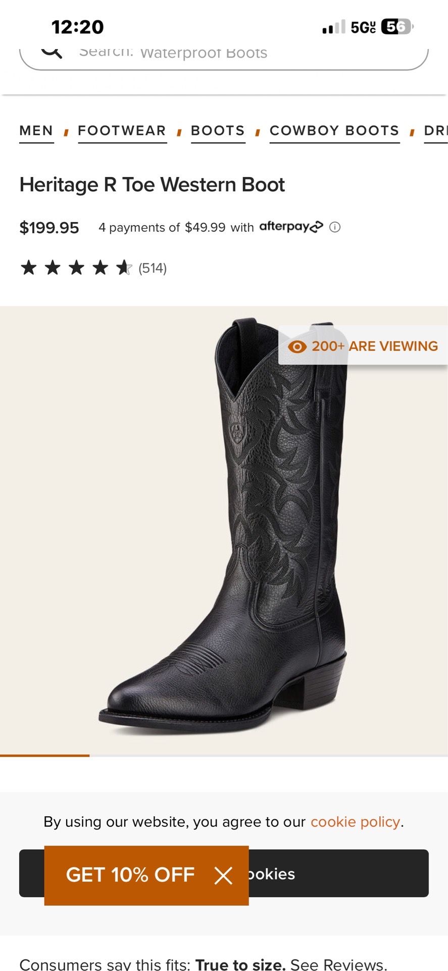 men’s cowboy boots new never worn OBO
