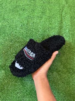 Black Balenciaga slides