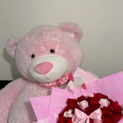 Roses And Teddy Bear 