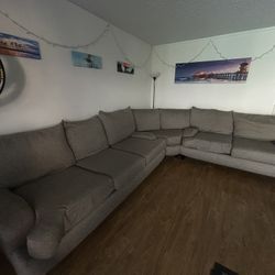 Large Grey L Couch 