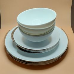 Arch Studio Opal Glass Coupe 12-piece dinnerware set, service for 4